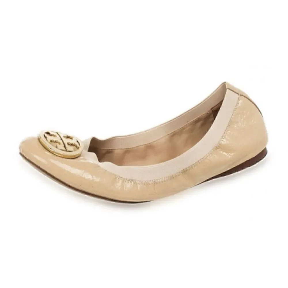 Tory Burch Nude Patent Caroline Ballet Flats Size 5